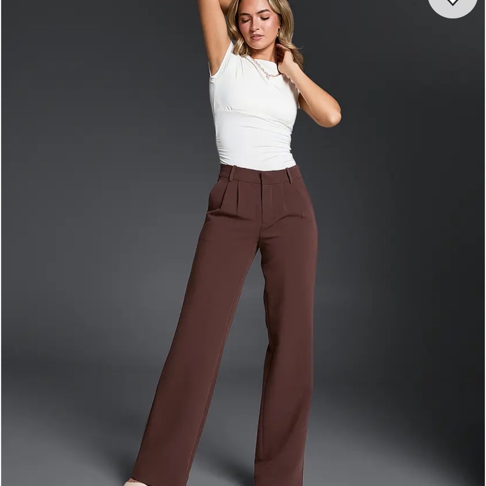 Buckle Black Wide Leg Pants in Chocolate Brown